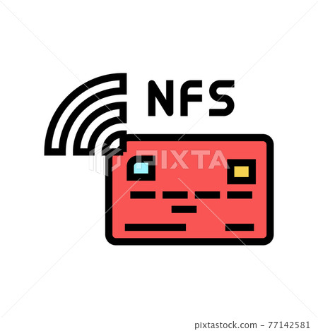 contactless nfc system card color icon vector illustration 77142581