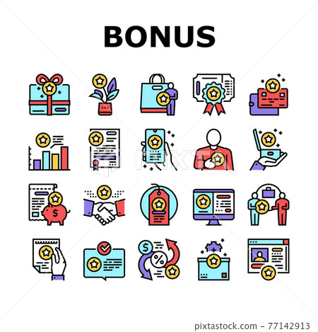Bonus Present Of Sales Collection Icons Set Vector Bonus Present Of Sales Collection Icons Set Vector 77142913