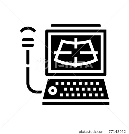 ultrasound radiology computer glyph icon vector illustration 77142932