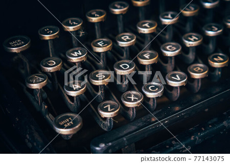 selective focus of Button old Vintage Cash Register vending machine cashier counter selective focus of Button old Vintage Cash Register vending machine cashier counter 77143075
