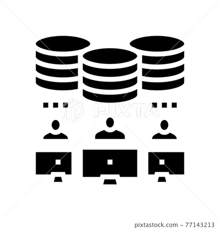 team working at computers digital processing... - Stock Illustration ...