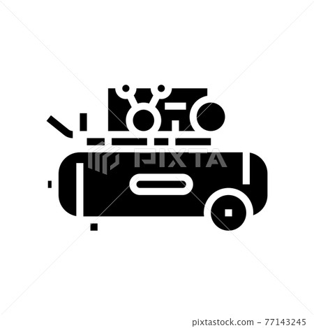 piston air compressor glyph icon vector illustration 77143245