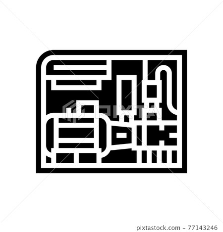 screw air compressor glyph icon vector illustration 77143246