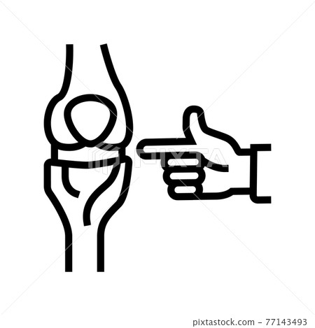 knee-joint radiology line icon vector illustration flat 77143493