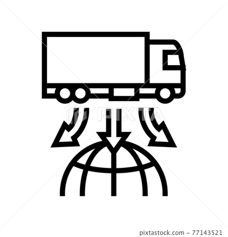 truck delivery world logistics line icon vector illustration truck delivery world logistics line icon vector illustration 77143521