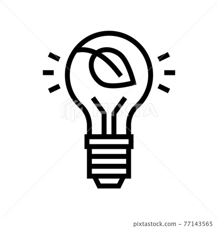 lightbulb energy saving line icon vector... - Stock Illustration ...