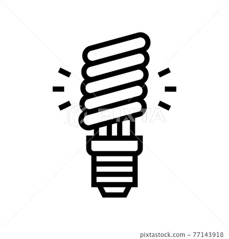 lamp energy saving line icon vector illustration - Stock Illustration ...