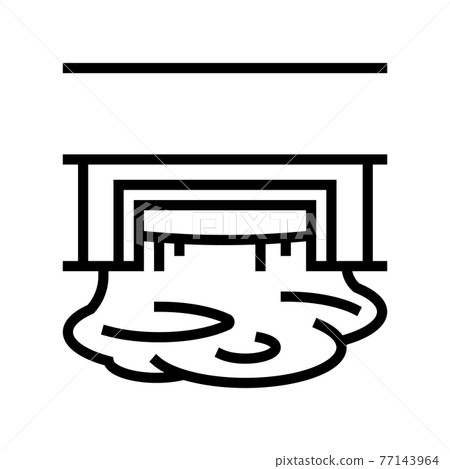 industry drainage system line icon vector illustration 77143964
