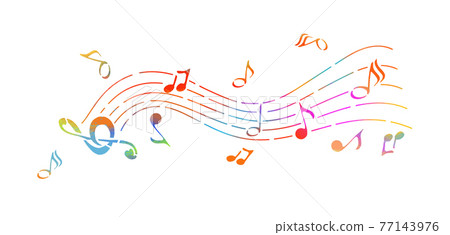 Abstraction of the note. Multicolored musical abstraction. Vector illustration Abstraction of the note. Multicolored musical abstraction. Vector illustration 77143976