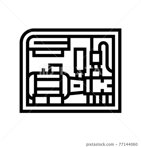 screw air compressor line icon vector illustration 77144060