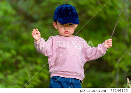 Anxious children in the forest Anxious children in the forest 77144165