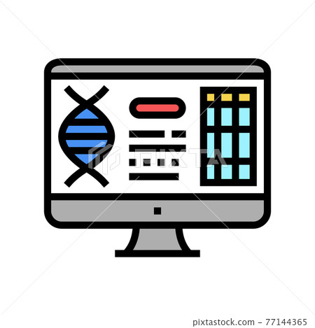 computer research genetic molecule color icon vector illustration computer research genetic molecule color icon vector illustration 77144365
