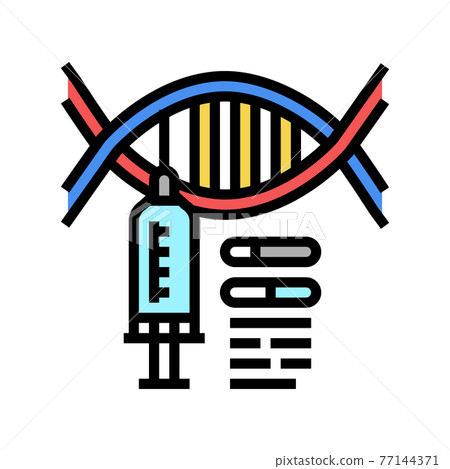syringe molecular genetic color icon vector illustration 77144371