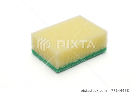 Sponge for washing dishes and plumbing on a white background 77144488