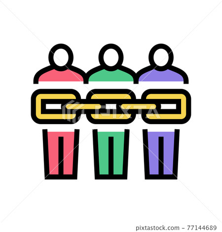 people chain crowdsoursing color icon vector illustration people chain crowdsoursing color icon vector illustration 77144689