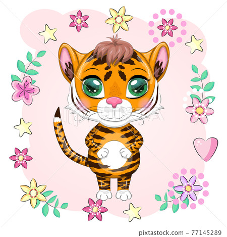 Illustrations for Chinese New Year 2022, year of the Tiger. Lunar new year 2022 Illustrations for Chinese New Year 2022, year of the Tiger. Lunar new year 2022 77145289