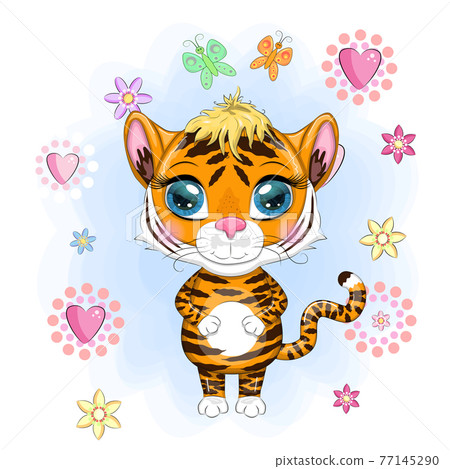 Illustrations for Chinese New Year 2022, year of the Tiger. Lunar new year 2022 Illustrations for Chinese New Year 2022, year of the Tiger. Lunar new year 2022 77145290