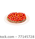 Strawberry pie with strawberries 77145728