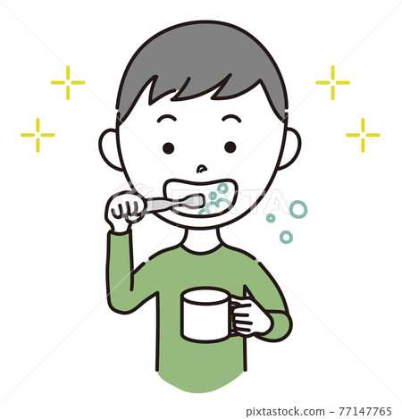 Illustration material of boy brushing teeth Illustration material of boy brushing teeth 77147765