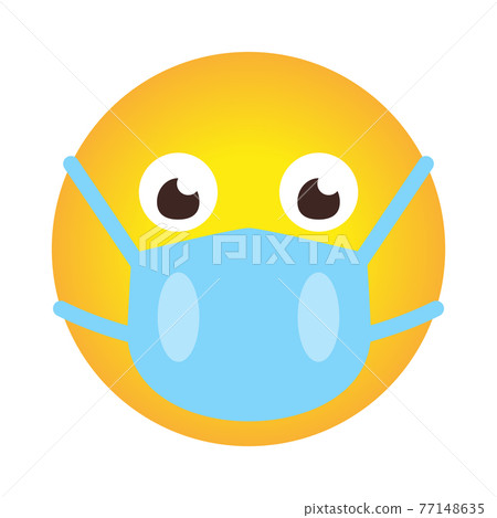 Closeup emoji icon in medical mask covid vector Closeup emoji icon in medical mask covid vector 77148635