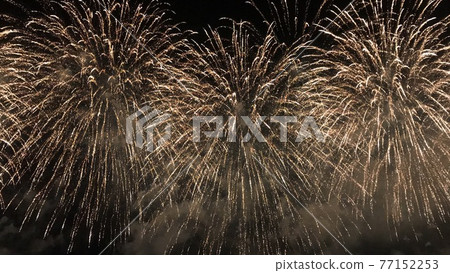 Fireworks at the Ashida River Fireworks Festival in Fukuyama City, Hiroshima Prefecture 77152253