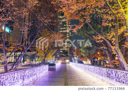 Illuminated Shinjuku Fukutoshin cityscape Illuminated Shinjuku Fukutoshin cityscape 77153966