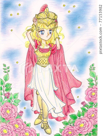 更正 花 宇宙 神話 雅典娜手繪 插圖素材 圖庫