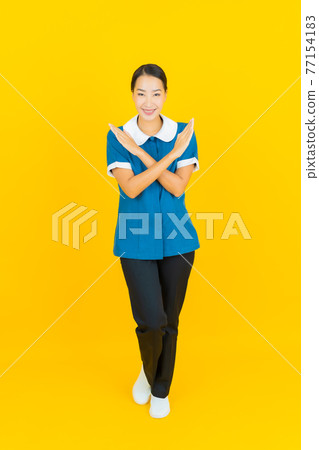 Portrait beautiful young asian woman maid and housekeeping 77154183