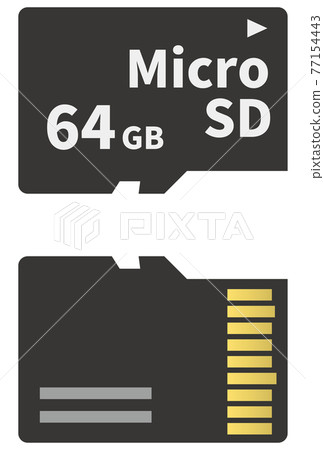 Image illustration (recording medium) of microSD memory card (front and back) 77154443