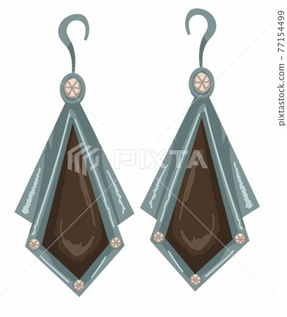 Earrings with geometric shape, vintage jewelry 77154499