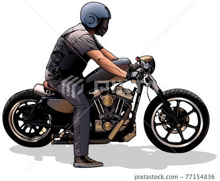 Motorcyclist on Motorcycle Motorcyclist on Motorcycle 77154836