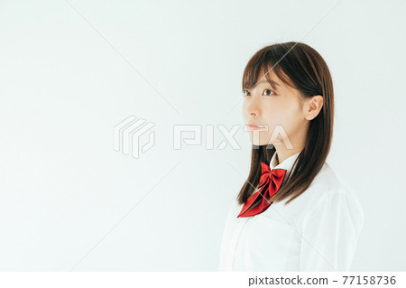 High school student with a serious expression High school student with a serious expression 77158736