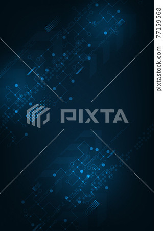 Technology in the concept of circuit on a dark blue background. Technology in the concept of circuit on a dark blue background. 77159568
