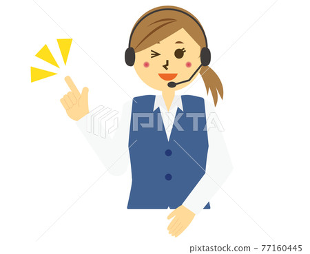 矢量圖的電話接線員戴著耳機女性 77160445