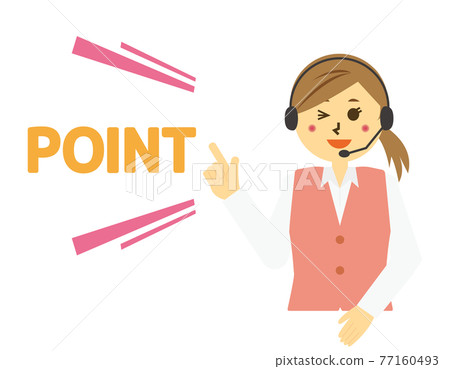 矢量圖的電話接線員戴著耳機女性 矢量圖的電話接線員戴著耳機女性 77160493