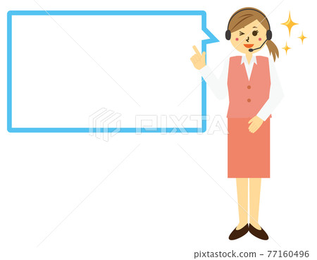 Vector illustration of a telephone operator wearing a headset Female Vector illustration of a telephone operator wearing a headset Female 77160496