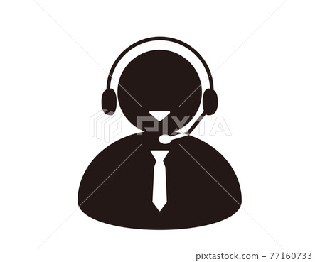 Vector illustration of a telephone operator wearing a headset Male 77160733