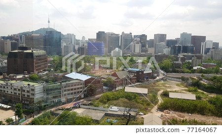Seoul City. Gwanghwamun. Street. View. Namsan. Deoksugung Palace 77164067