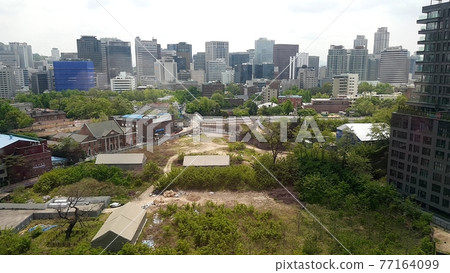 Seoul City. Gwanghwamun. Street. View. Namsan. Deoksugung Palace 77164099