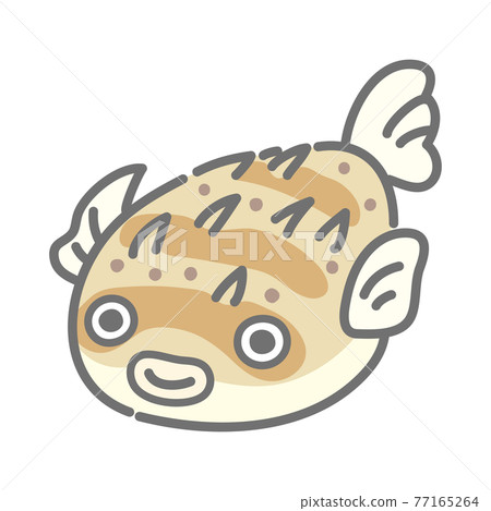 Illustration of a smiling porcupinefish 77165264