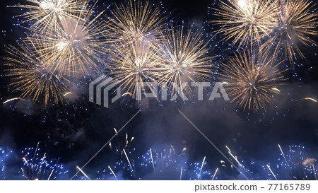 Fireworks at the Ashida River Fireworks Festival in Fukuyama City, Hiroshima Prefecture Fireworks at the Ashida River Fireworks Festival in Fukuyama City, Hiroshima Prefecture 77165789