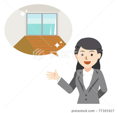 Business woman introducing a room 77165927