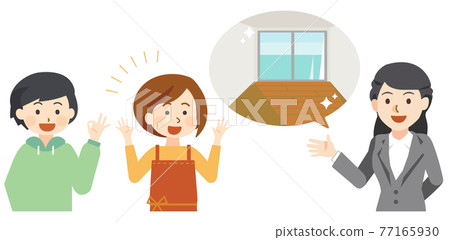 Mother and son introduced to the room Mother and son introduced to the room 77165930