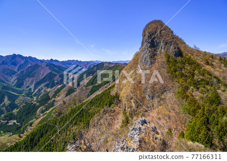 (埼玉縣)二子山的岩石山脊和山脈 (埼玉縣)二子山的岩石山脊和山脈 77166311