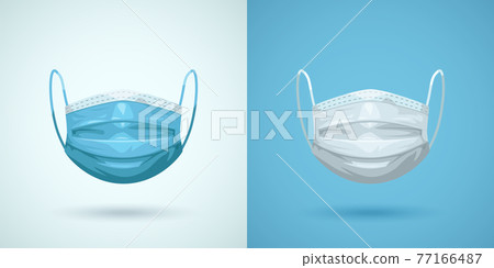 front view medical face masks in set 77166487