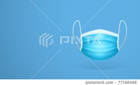 front view medical face mask on blue 77166488