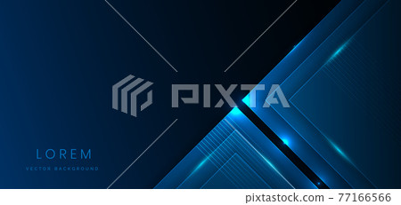 Blue triangles layer geometric with blue light effect on dark blue background with space for your text. Technology concept. 77166566