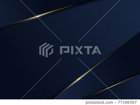 Abstract template dark blue geometric background with golden line. Luxury triangles pattern concept. 77166567
