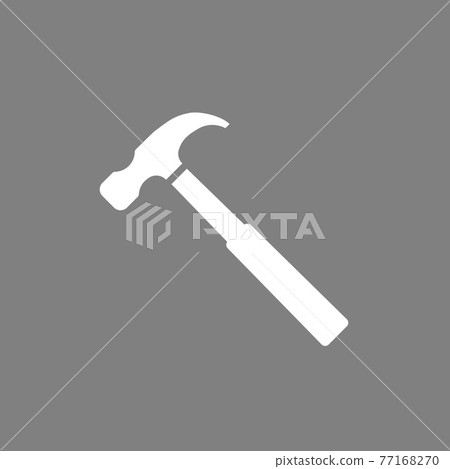 Hammer icon. Vector illustration, flat design. On grey background. Hammer icon. Vector illustration, flat design. On grey background. 77168270
