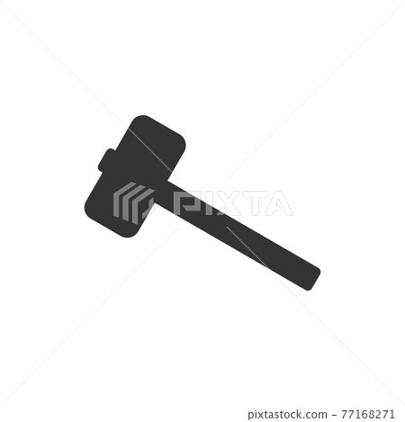 Hammer icon. Vector illustration, flat design. On white background. 77168271